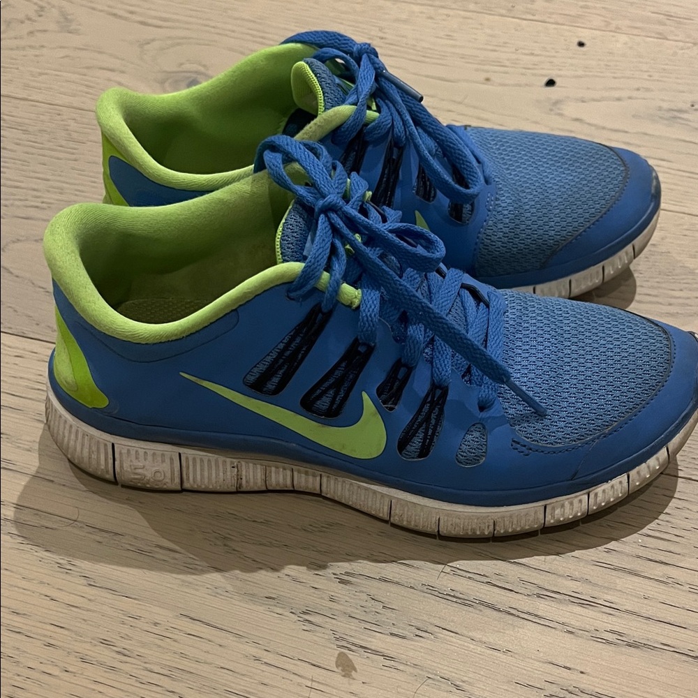 Nike Vibrant Blue and Lime Sneakers